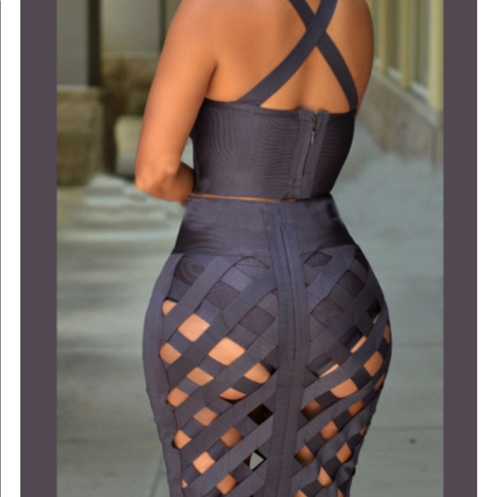 2 piece bandage skirt set